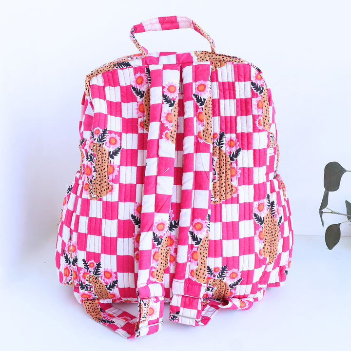 Personalized Pink Cheetah Kids Backpack