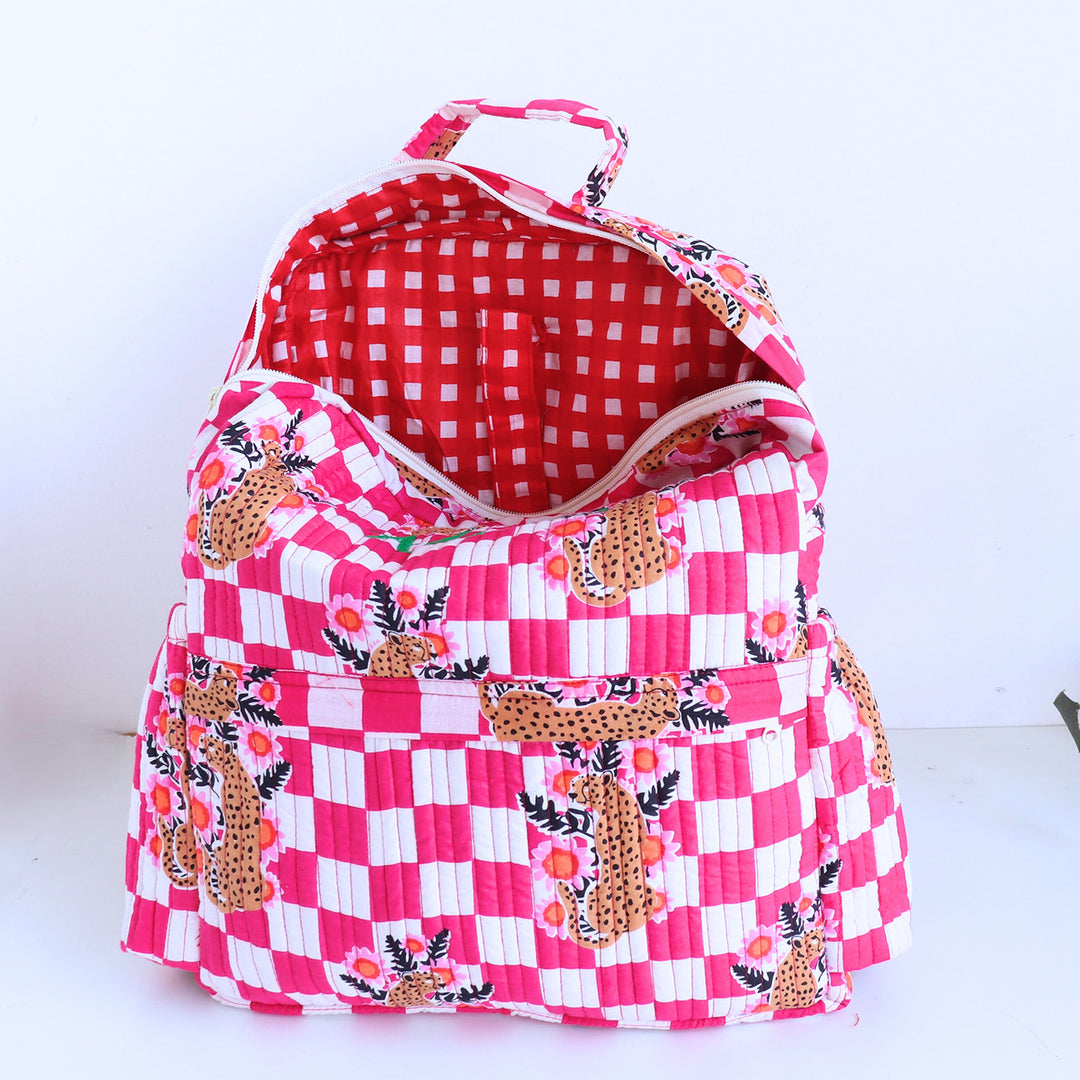 Personalized Pink Cheetah Kids Backpack