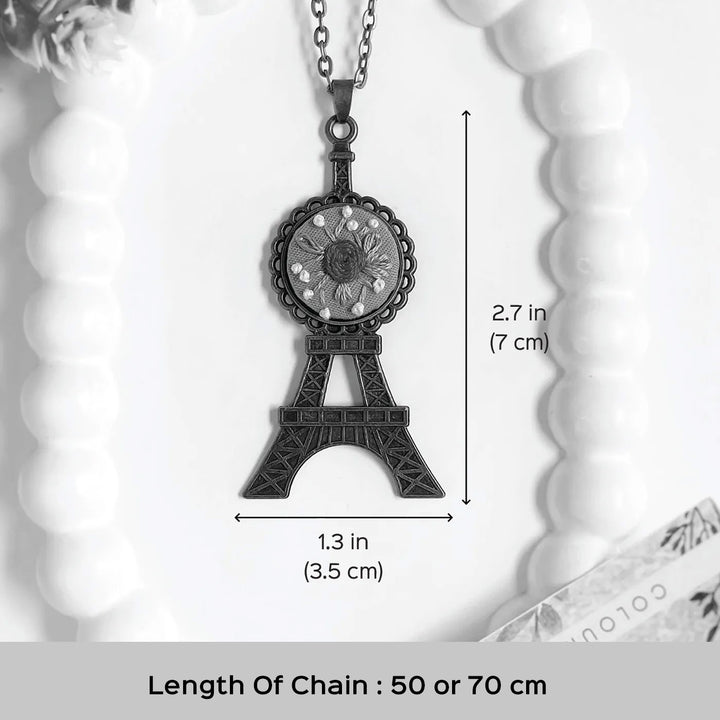 Hand Embroidered Love In Loops Antique Finish Necklace