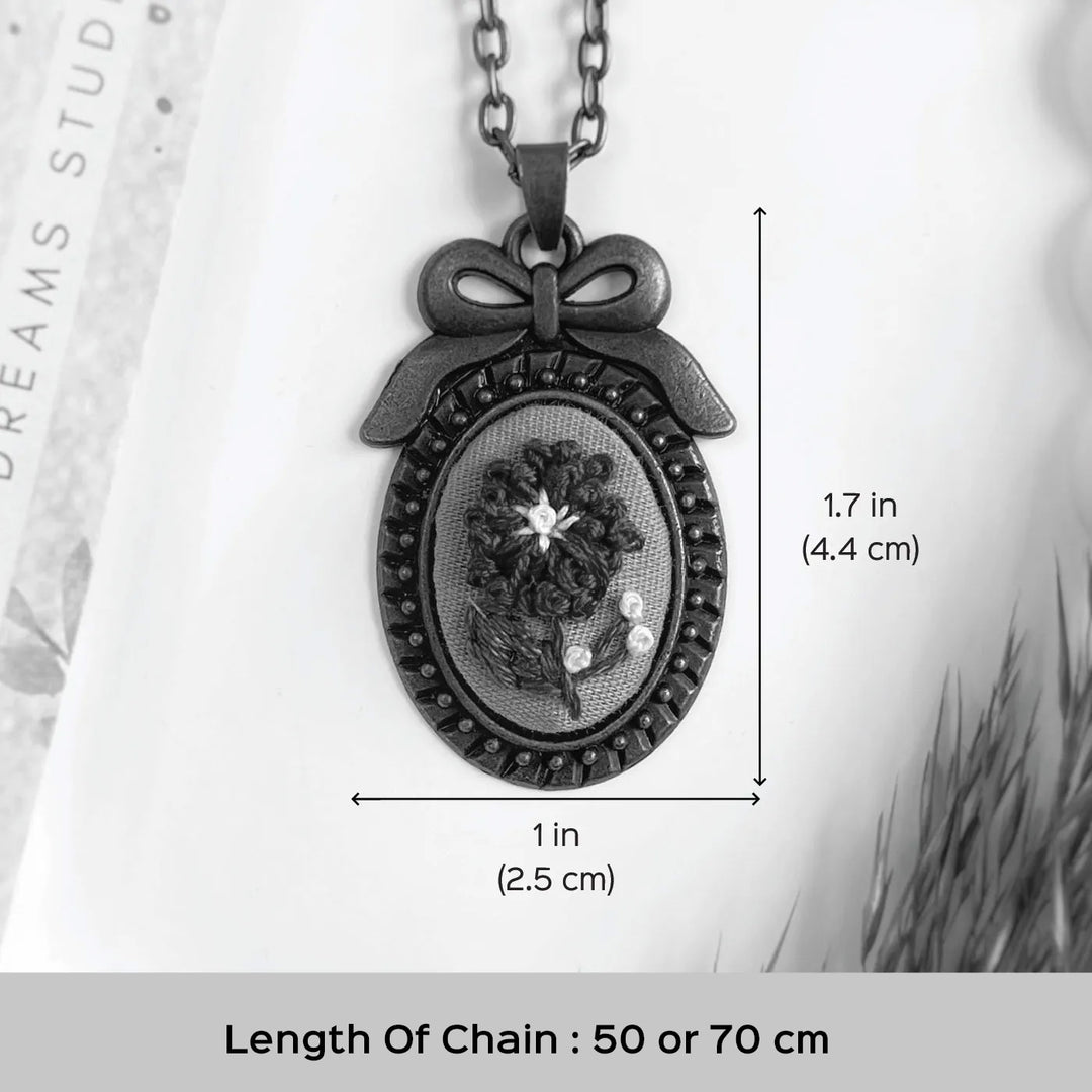 Hand Embroidered Wanderbloom Antique Finish Necklace