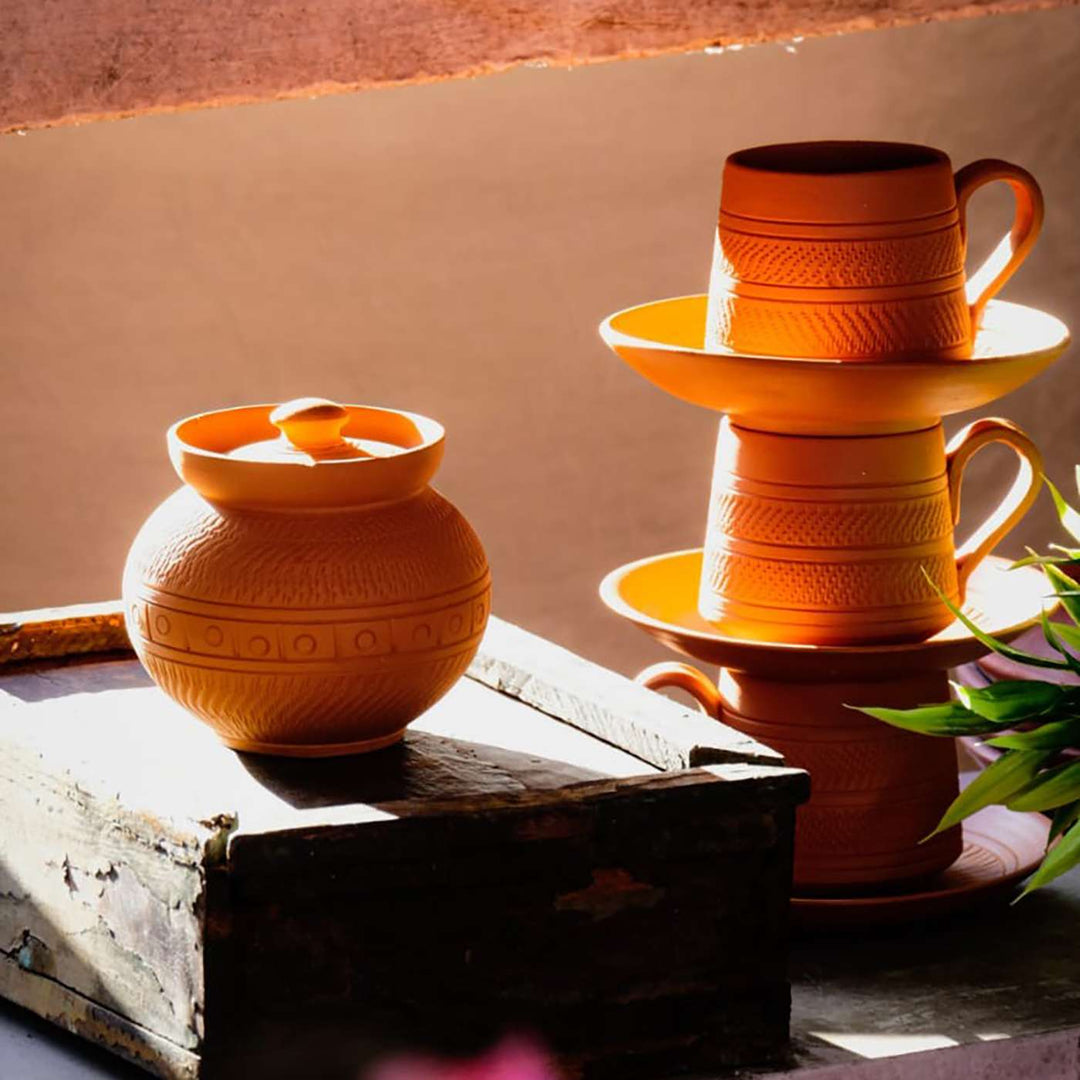 Handmade Maharaja Terracotta Sugar Pot