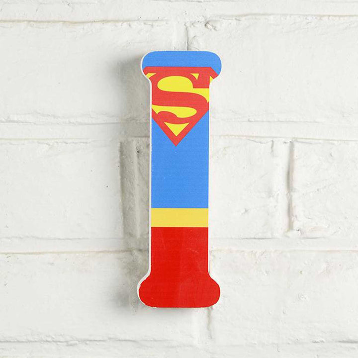 Handmade Superman Theme MDF Wood 3D Wall Letter For Kids - I