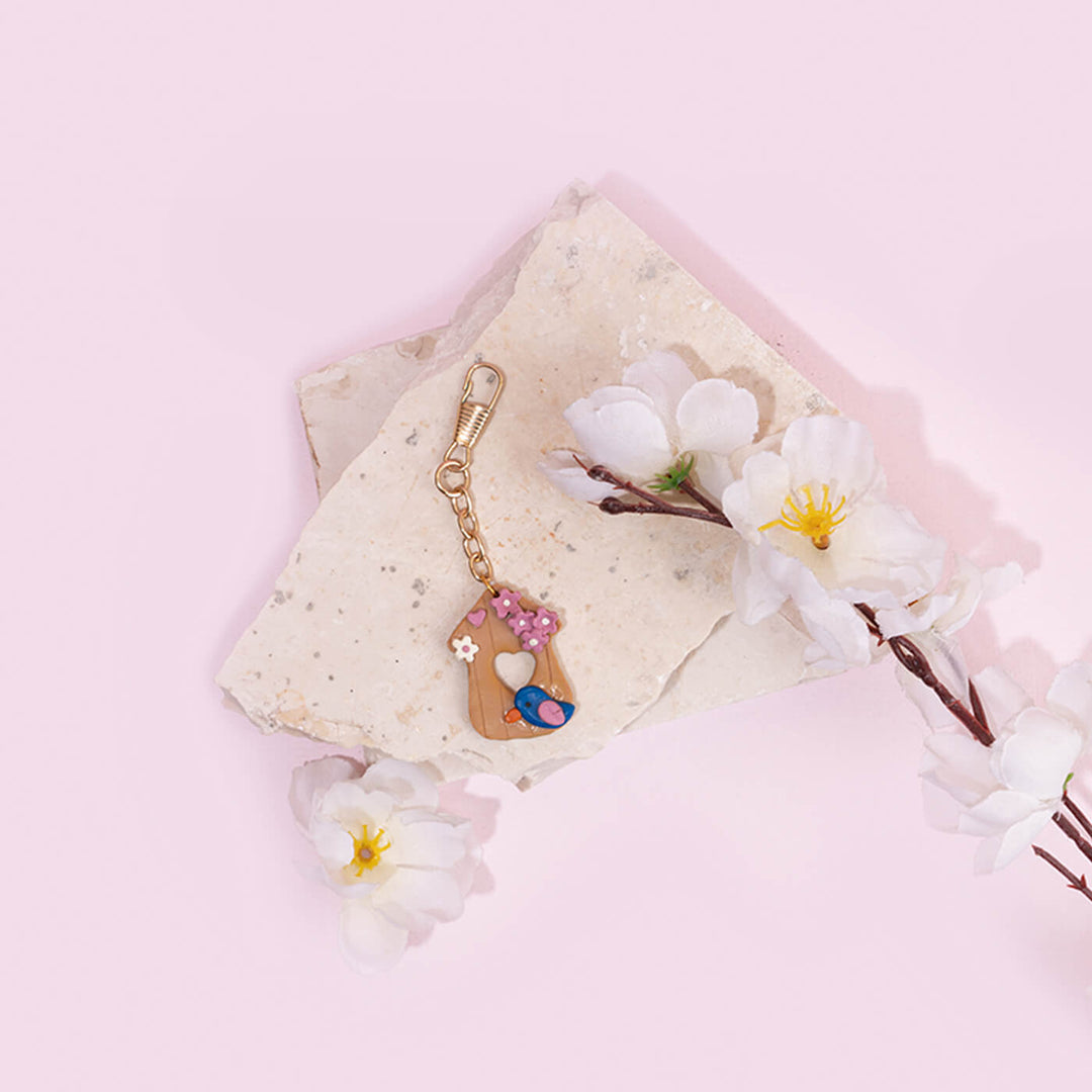 Handcrafted Little Bird Clay Keychain