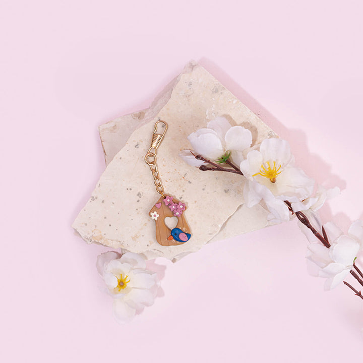 Handcrafted Little Bird Clay Keychain