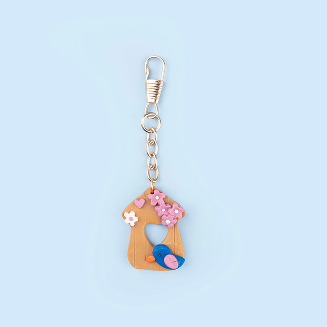 Handcrafted Little Bird Clay Keychain