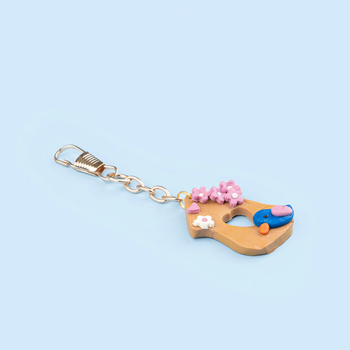 Handcrafted Little Bird Clay Keychain