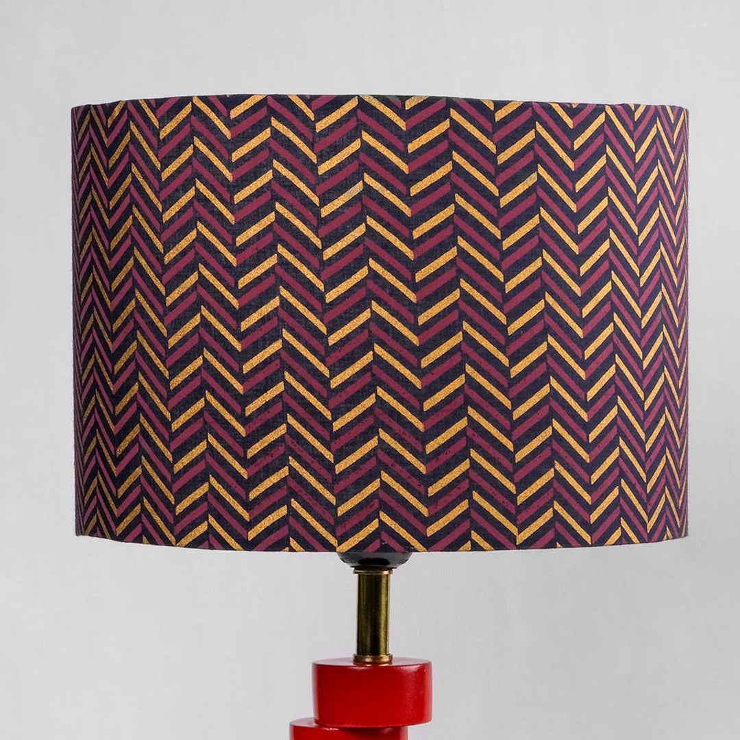 Chevron Block Print Multicolor Drum Lampshade