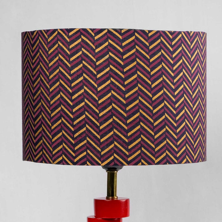 Chevron Block Print Multicolor Drum Lampshade