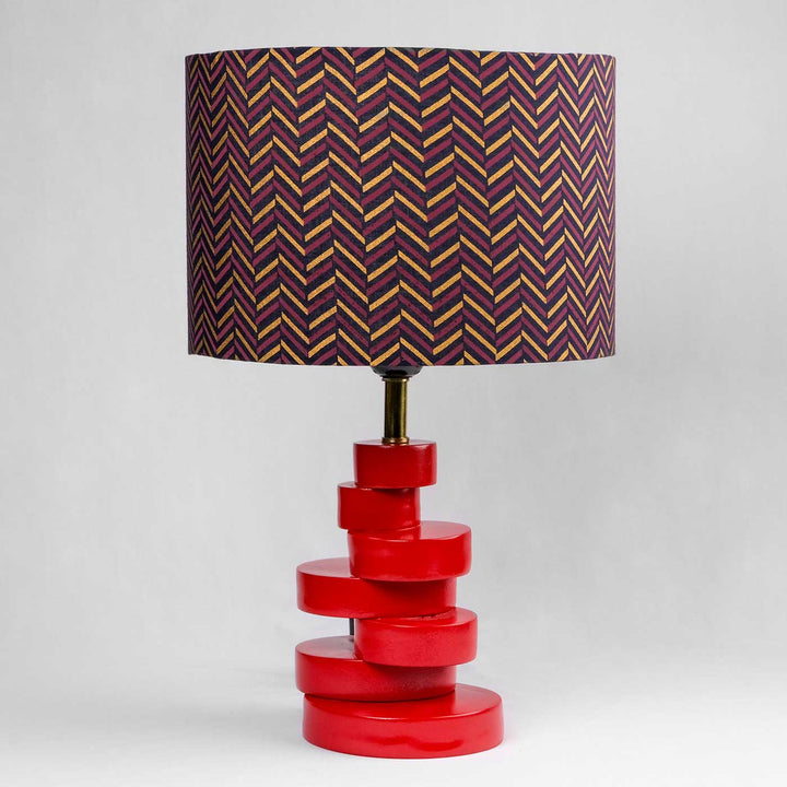 Chevron Block Print Multicolor Drum Lampshade