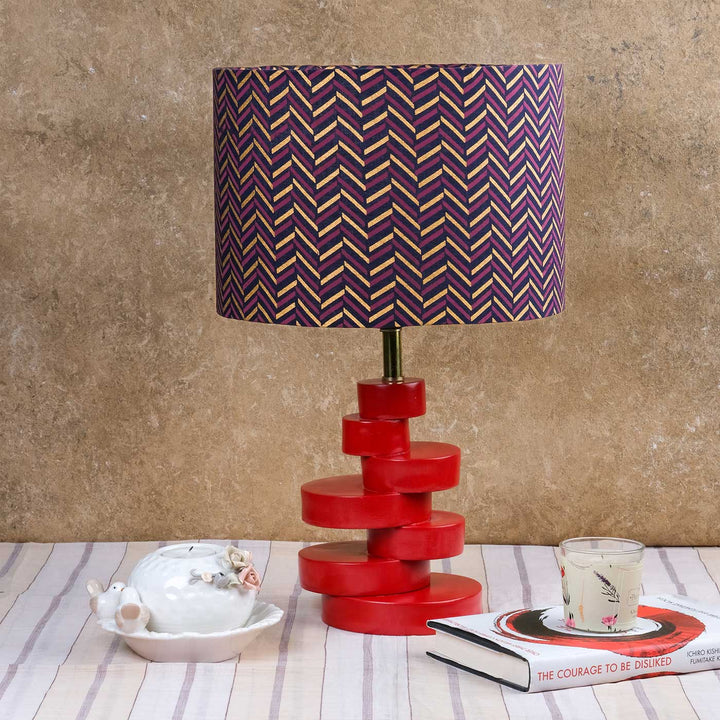 Chevron Block Print Multicolor Drum Lampshade