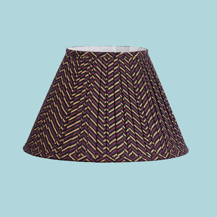 Chevron Floral Block Print Pleated Empire Lampshade