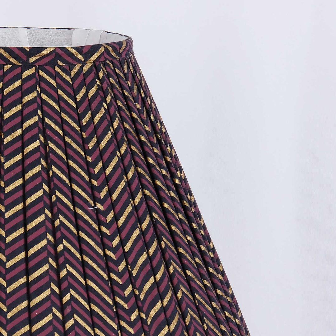 Chevron Floral Block Print Pleated Empire Lampshade