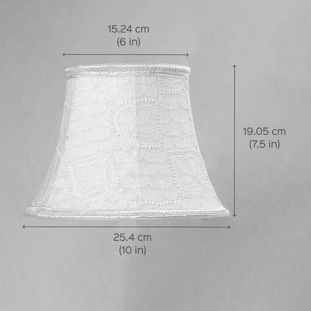 Hand-Embroidered Chikankari Phool & Blue Pottery Lamp