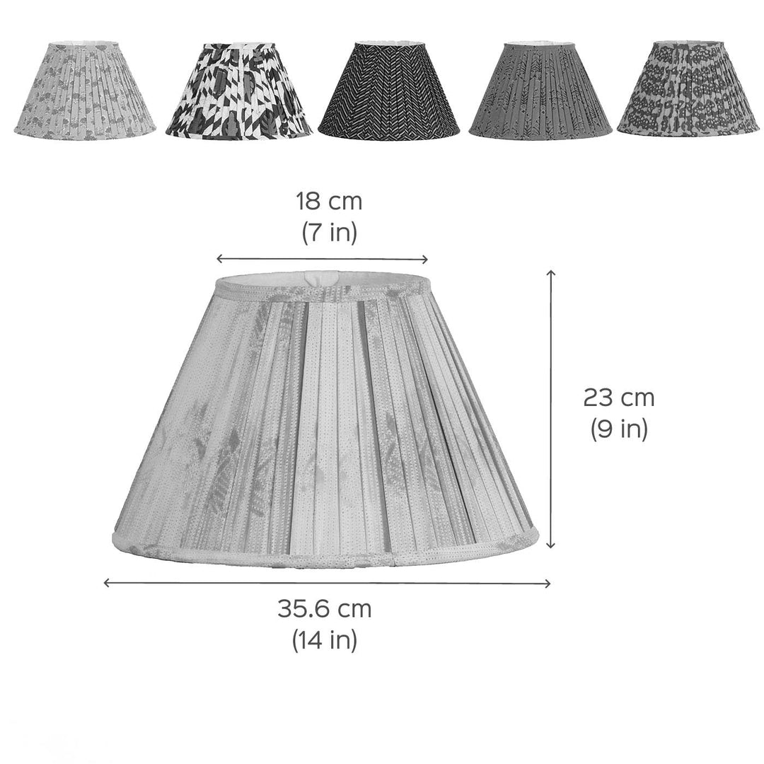 Chevron Floral Block Print Pleated Empire Lampshade