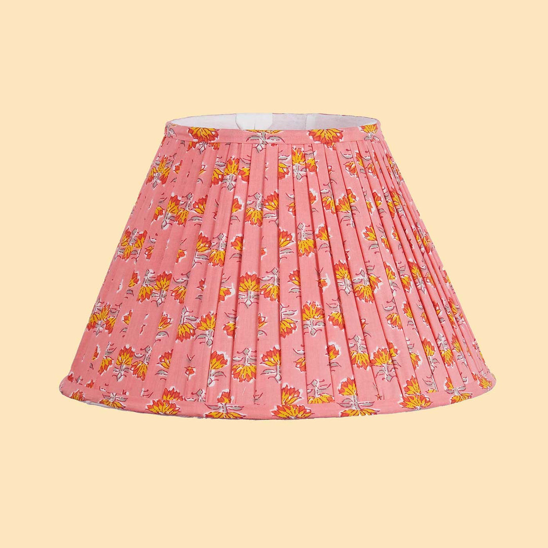 Chevron Floral Block Print Pleated Empire Lampshade