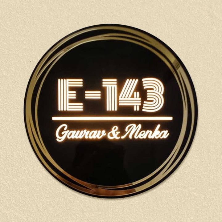 Personalized Round Radiance Acrylic Name Plate With Back Light