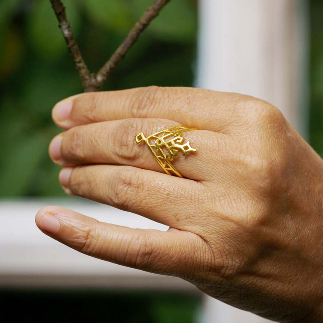 Handmade Ira 22k Gold Plated Silver Ring