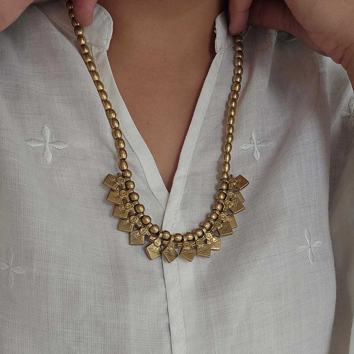 Handmade Ira Design Brass Necklace