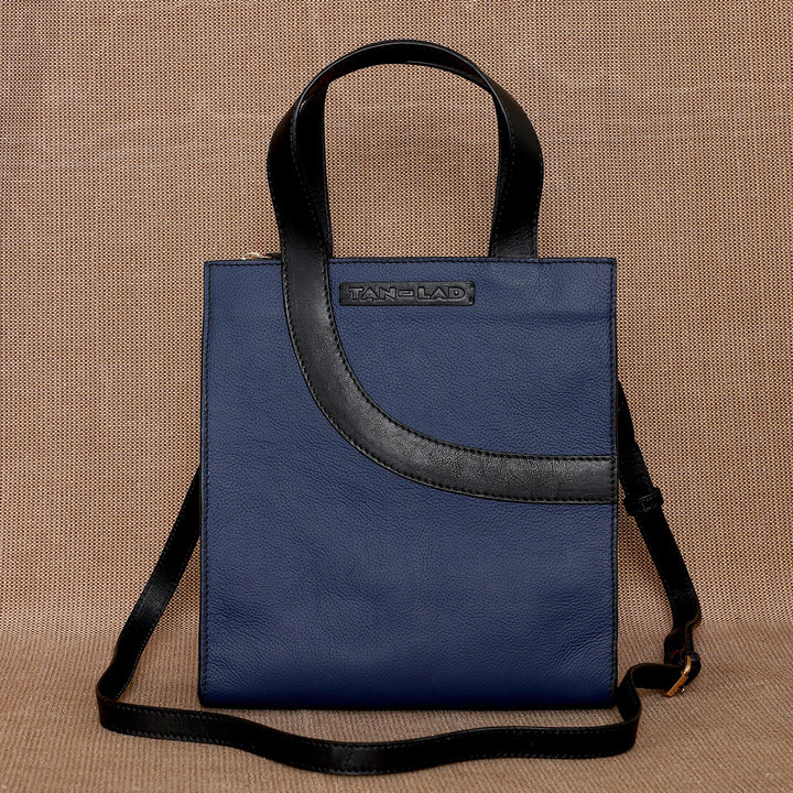 Personalized Blue Little Monica Leather Handbag With Sling