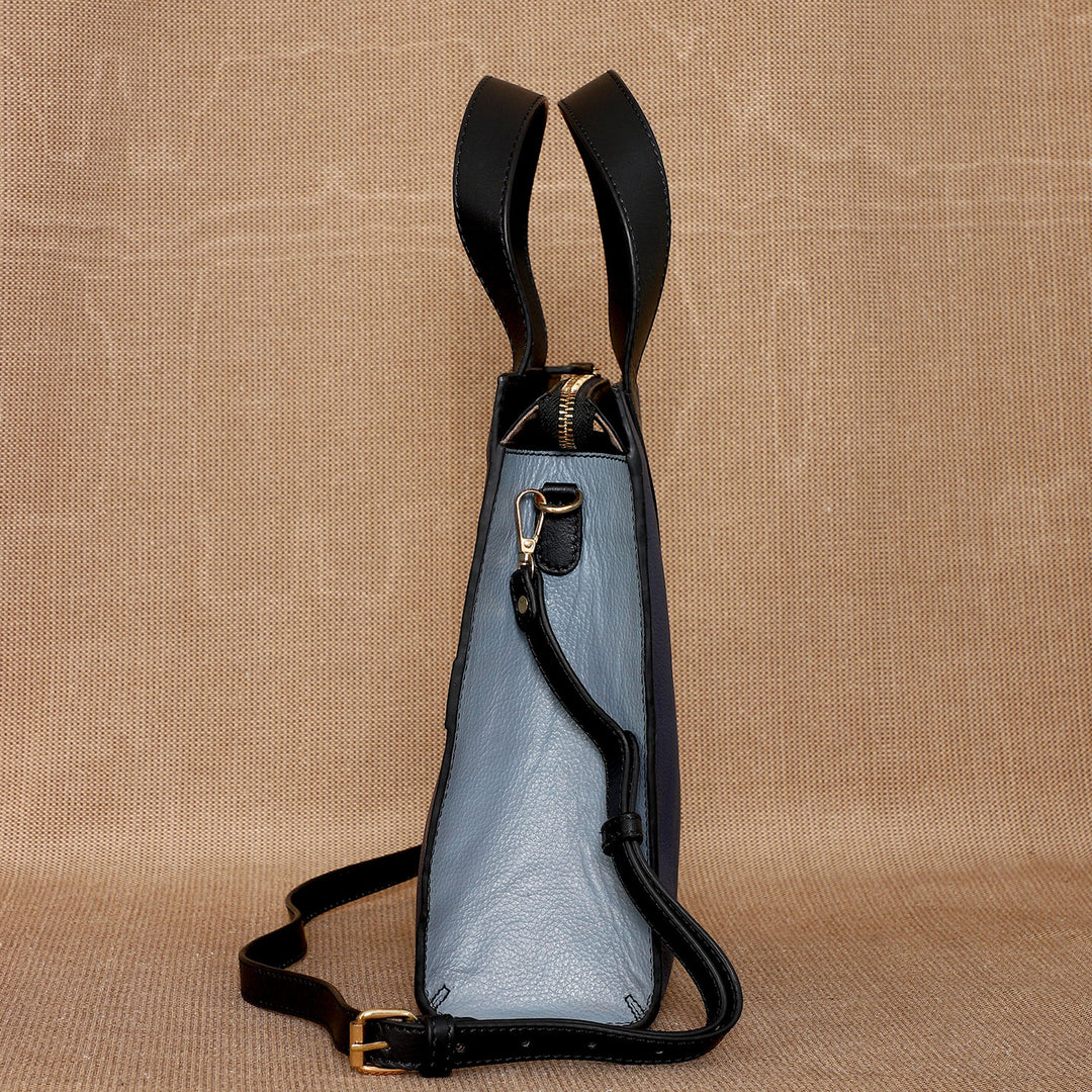 Personalized Blue Little Monica Leather Handbag With Sling