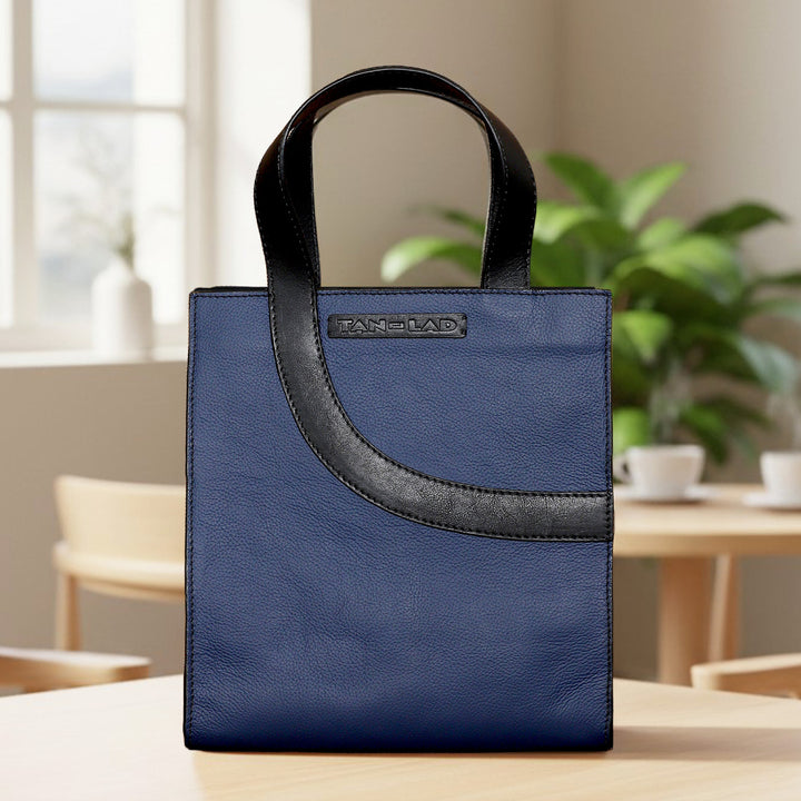 Personalized Blue Little Monica Leather Handbag