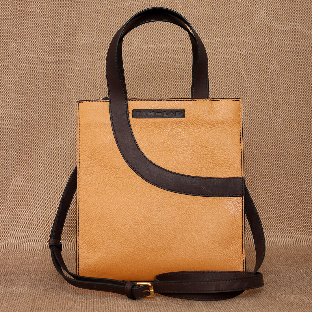 Personalized Orange Little Monica Leather Handbag With Sling