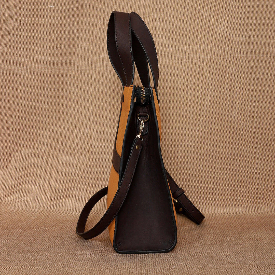 Personalized Orange Little Monica Leather Handbag With Sling