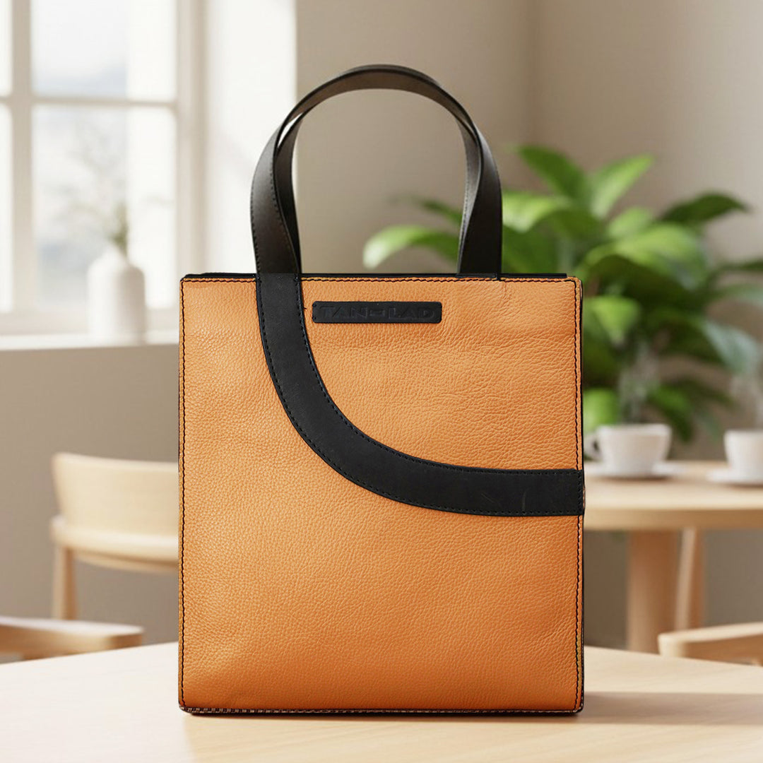 Personalized Orange Little Monica Leather Handbag
