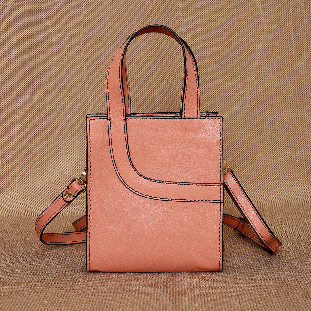 Mini Personalized Pink Monica Leather Handbag With Sling