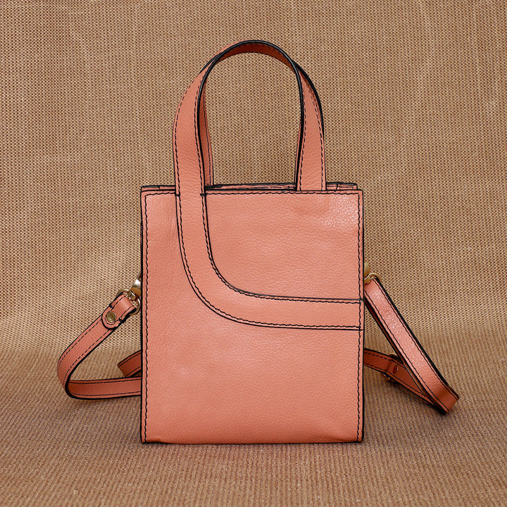 Mini Personalized Pink Monica Leather Handbag With Sling