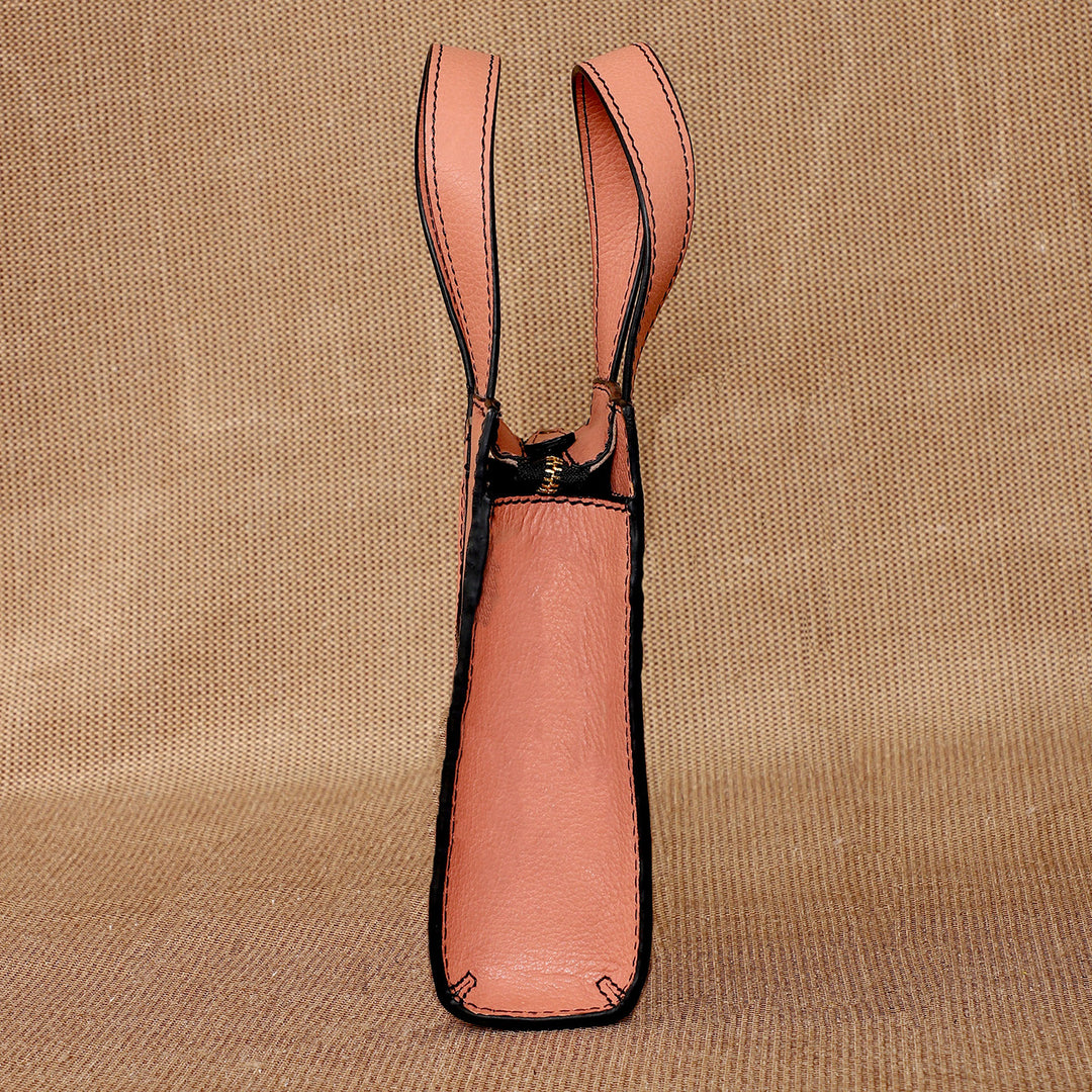 Mini Personalized Pink Monica Leather Handbag