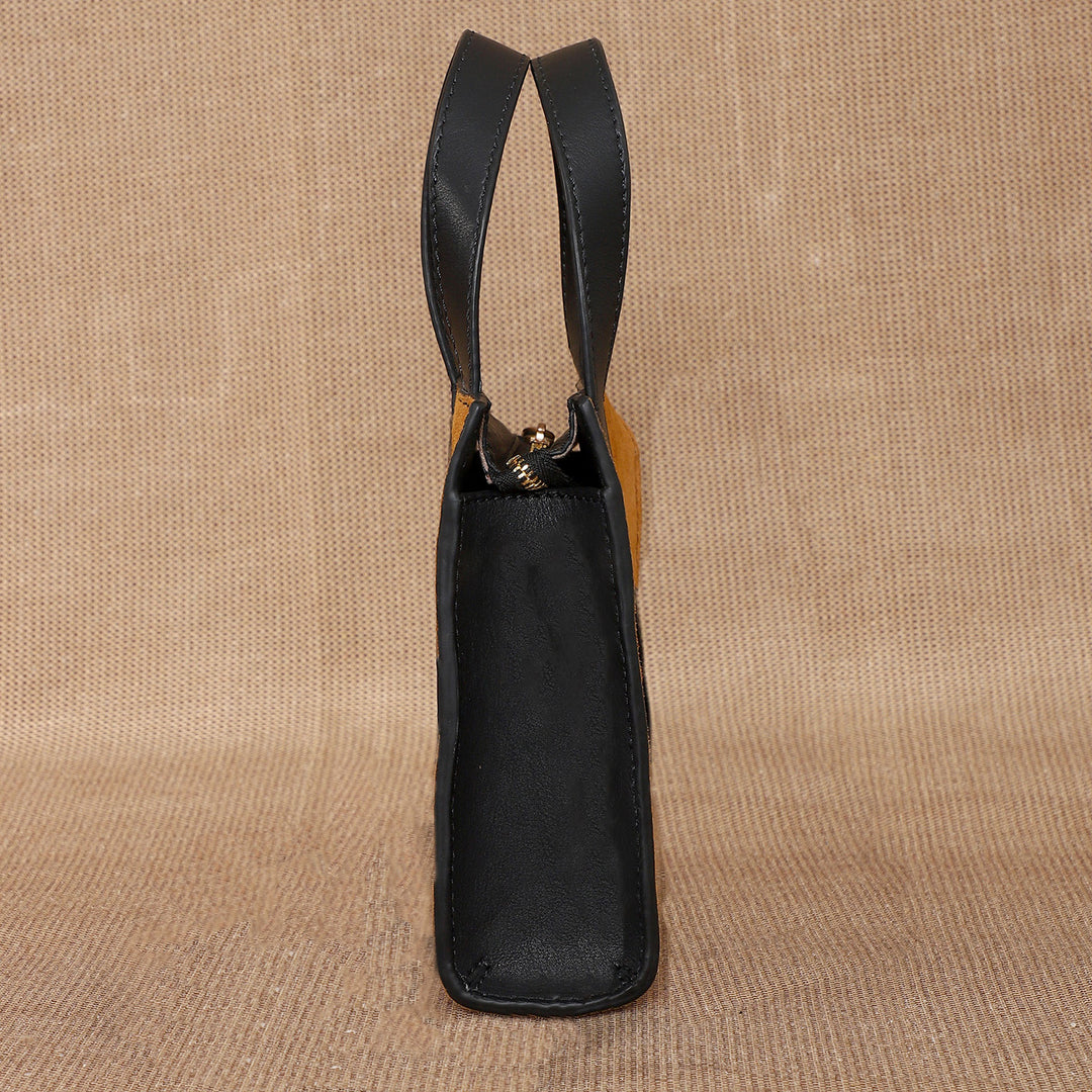 Mini Personalized Orange Monica Leather Handbag
