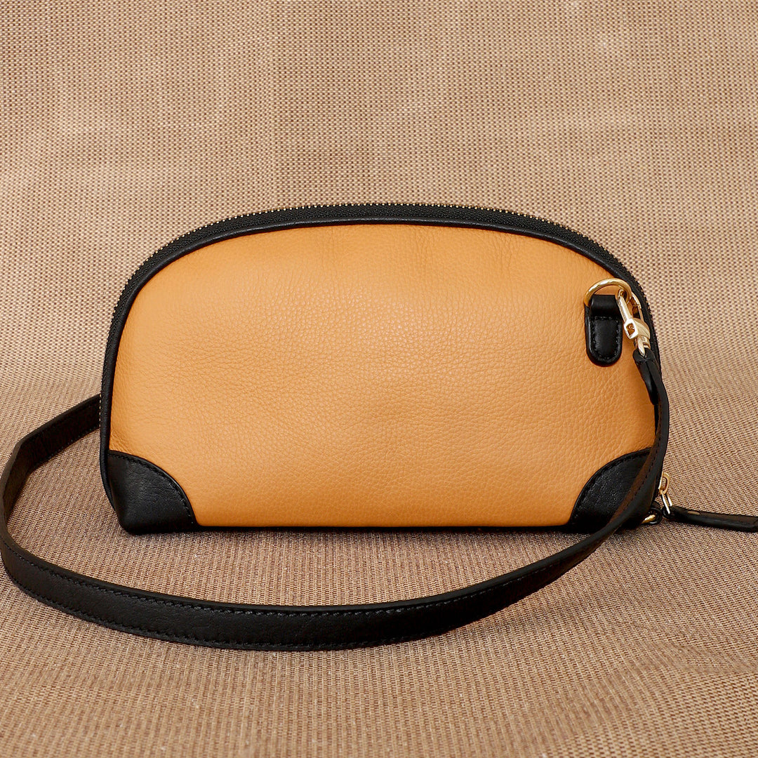 Personalized Light Orange Brooklyn Leather Sling Bag
