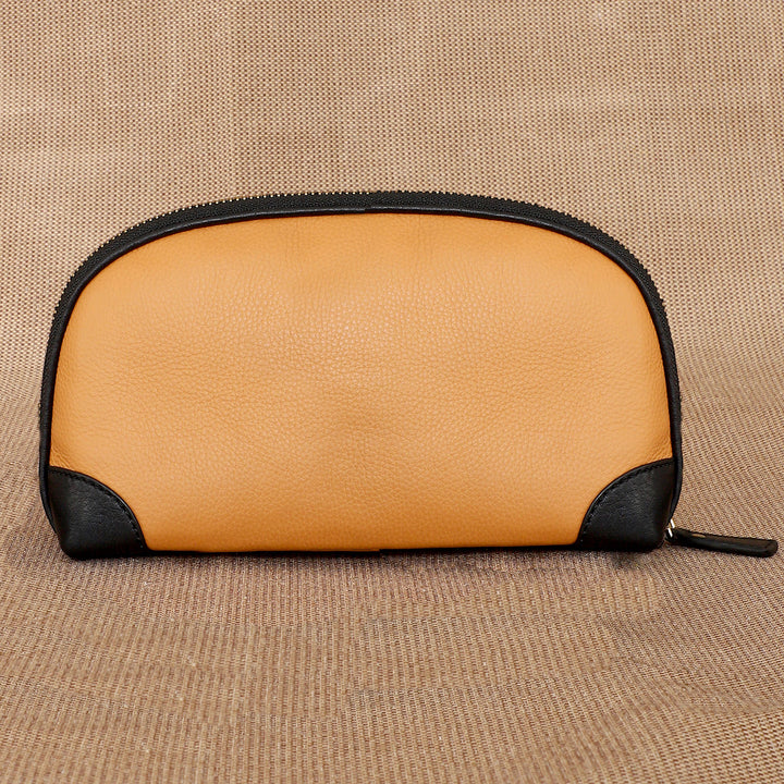 Personalized Light Orange Brooklyn Leather Wristlet