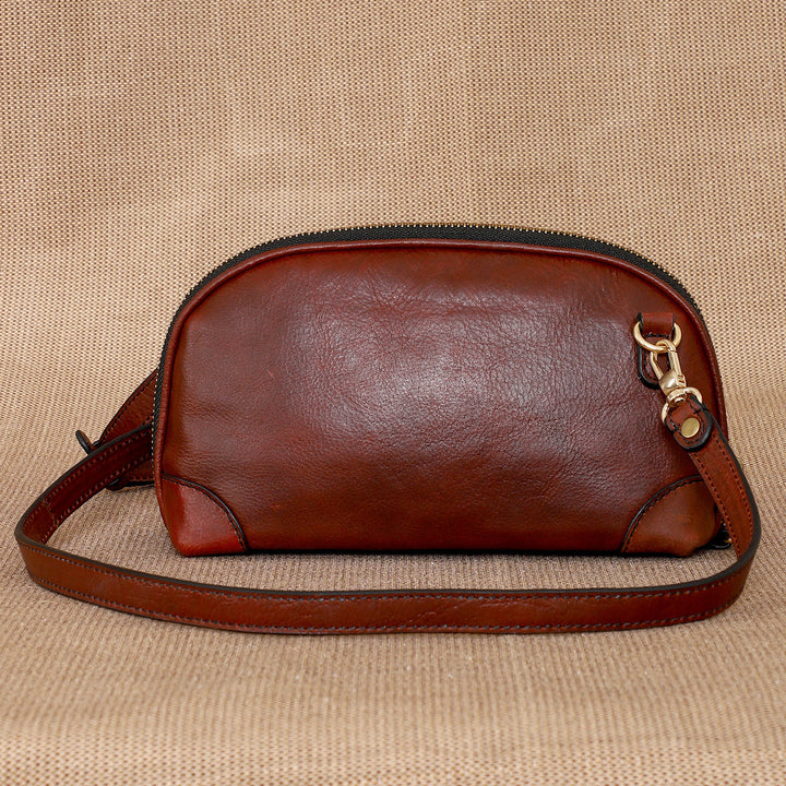 Personalized Brown Brooklyn Leather Sling Bag