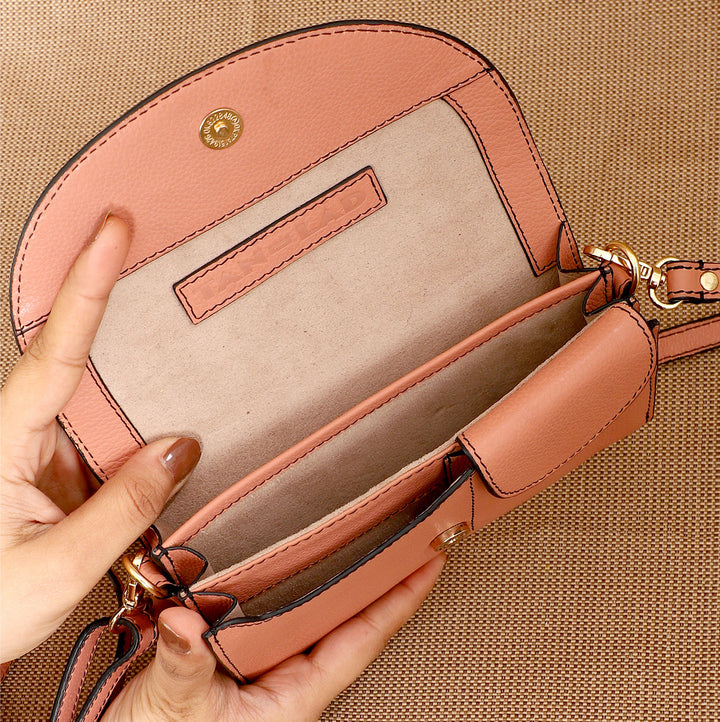 Personalized Pink Becky Leather Wallet With Sling
