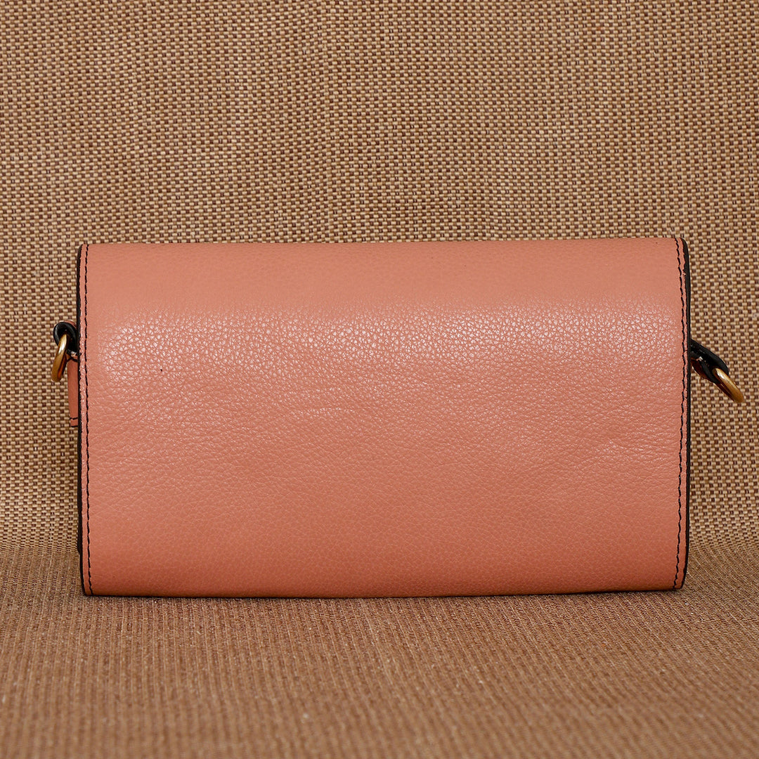 Personalized Pink Becky Leather Wallet With Sling