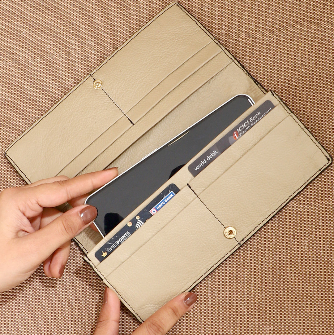 Personalized Off White Maxie Leather Card Wallet