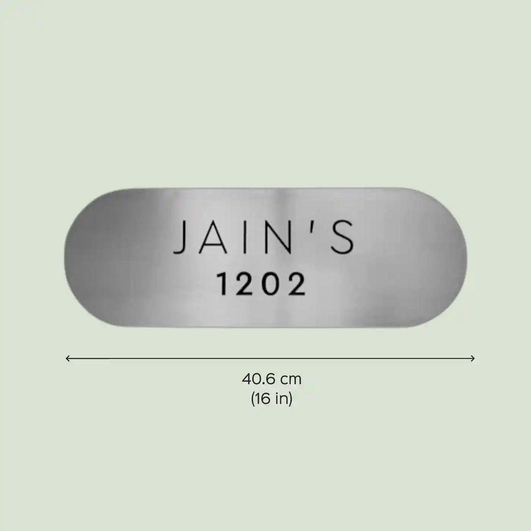 Personalized Minimal Oval Design Brass Name Plate