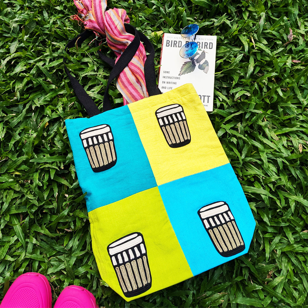 Hand-Embroidered Dori Work Cutting Chai Tote Bag