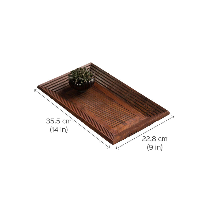 Jaali Sheesham Wood Serving Tray