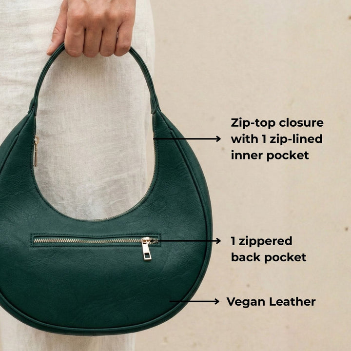 Forest Vegan Leather Hobo Bag