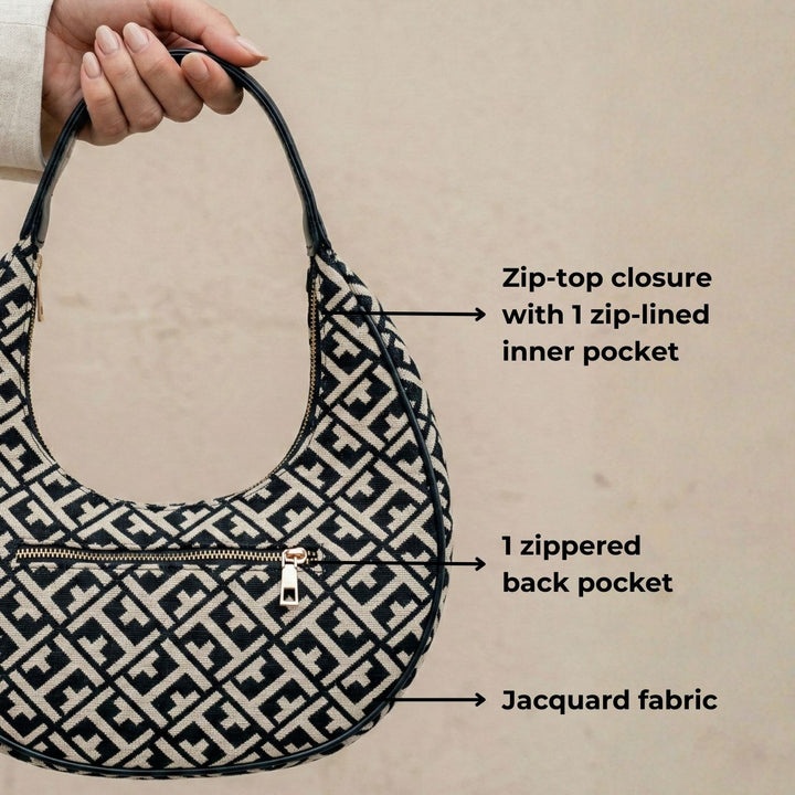 Saaz Jacquard Hobo Bag