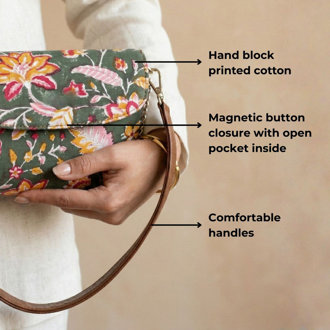 Bageechi Parnami Hand Block Printed Box Clutch