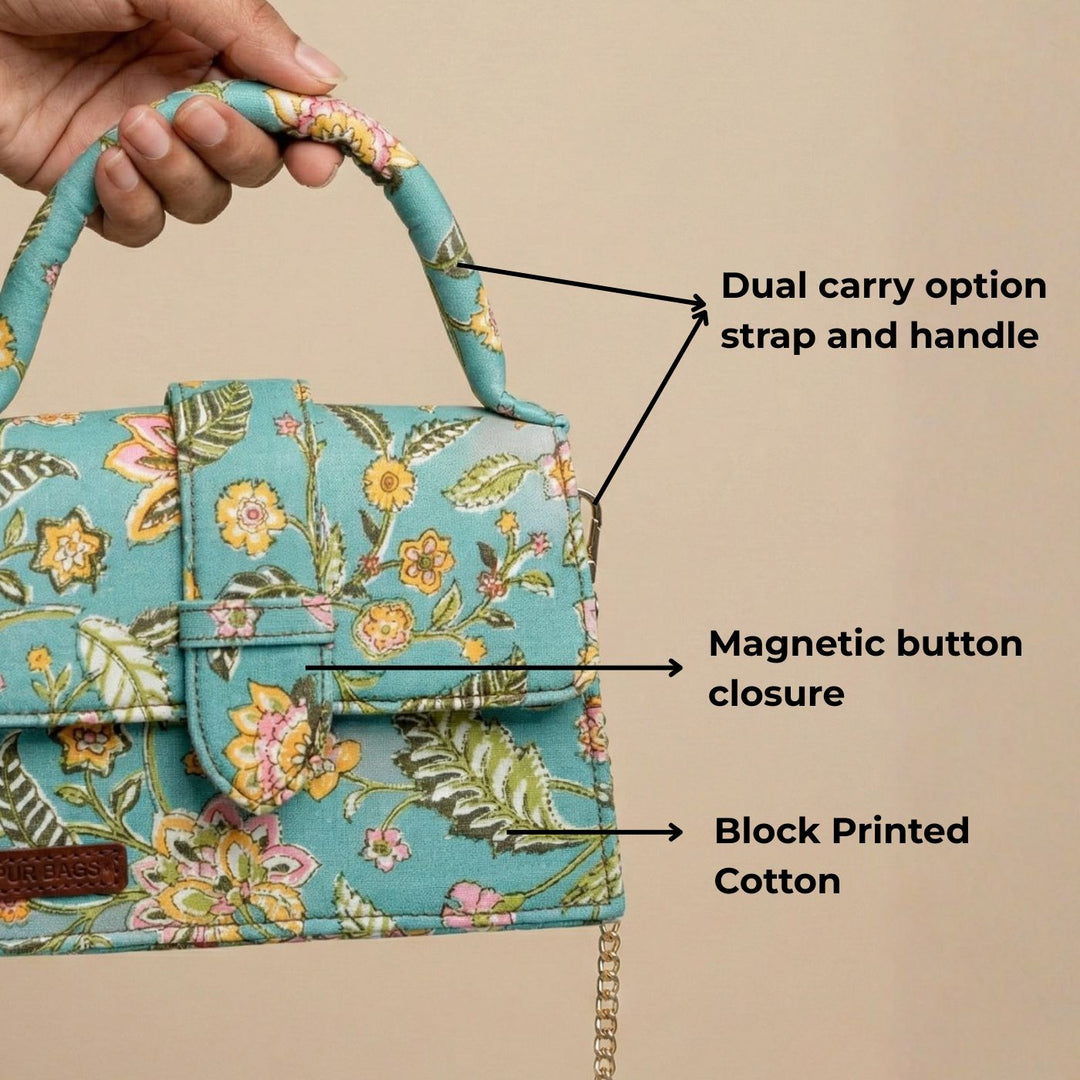 Ambar Hand Block Printed Medium Chiq Bag