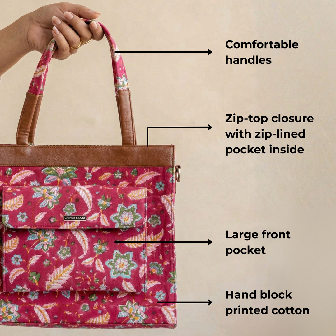 Bageechi Hand Block Printed All Time Tote Bag