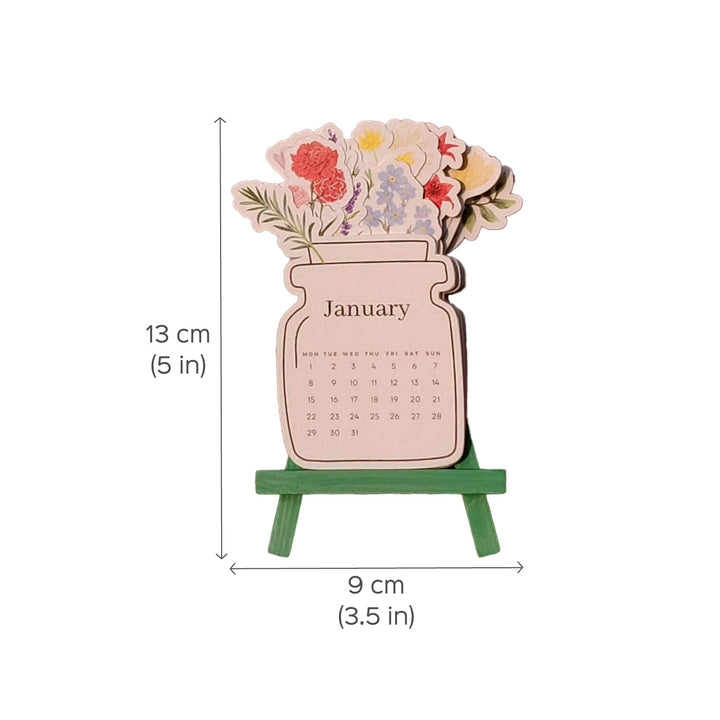 Mini Printed Jar Calendar with Easel 2025