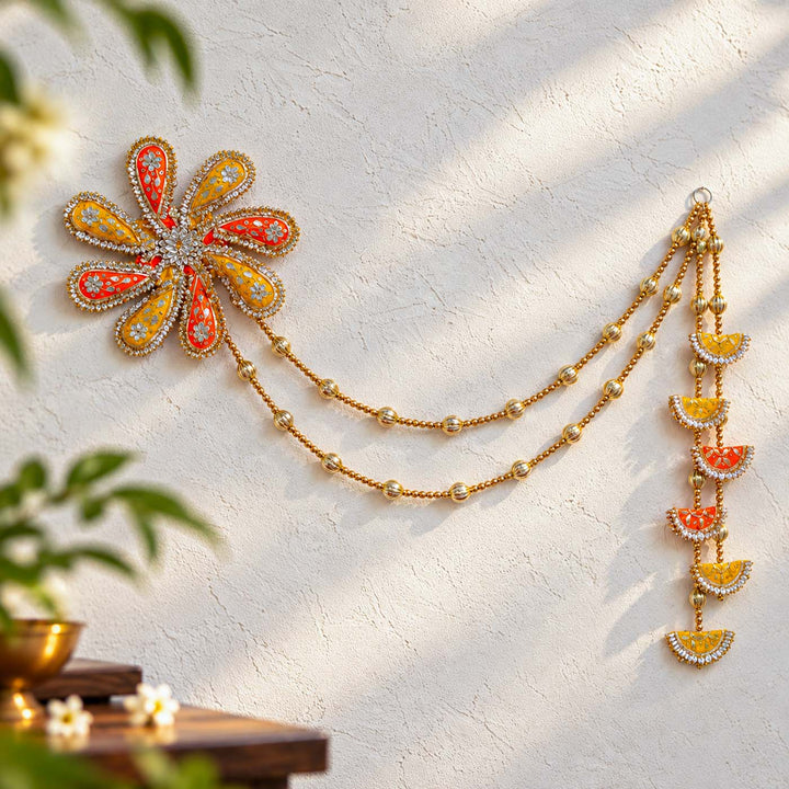 Handmade Orange & Yellow Asymmetrical Banderwal Toran