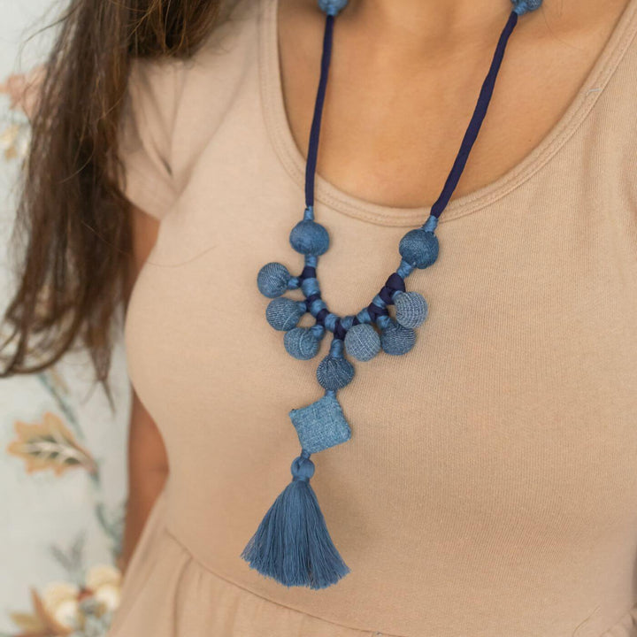 Handcrafted Upcycled Denim Necklace