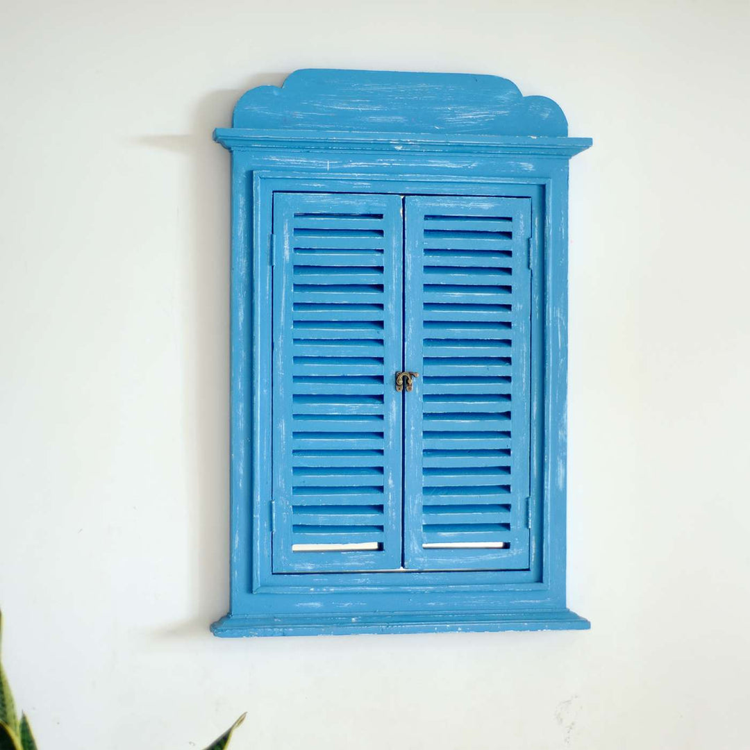 Jharokha Window Personalised Distress Finish Pine Wood Nameplate